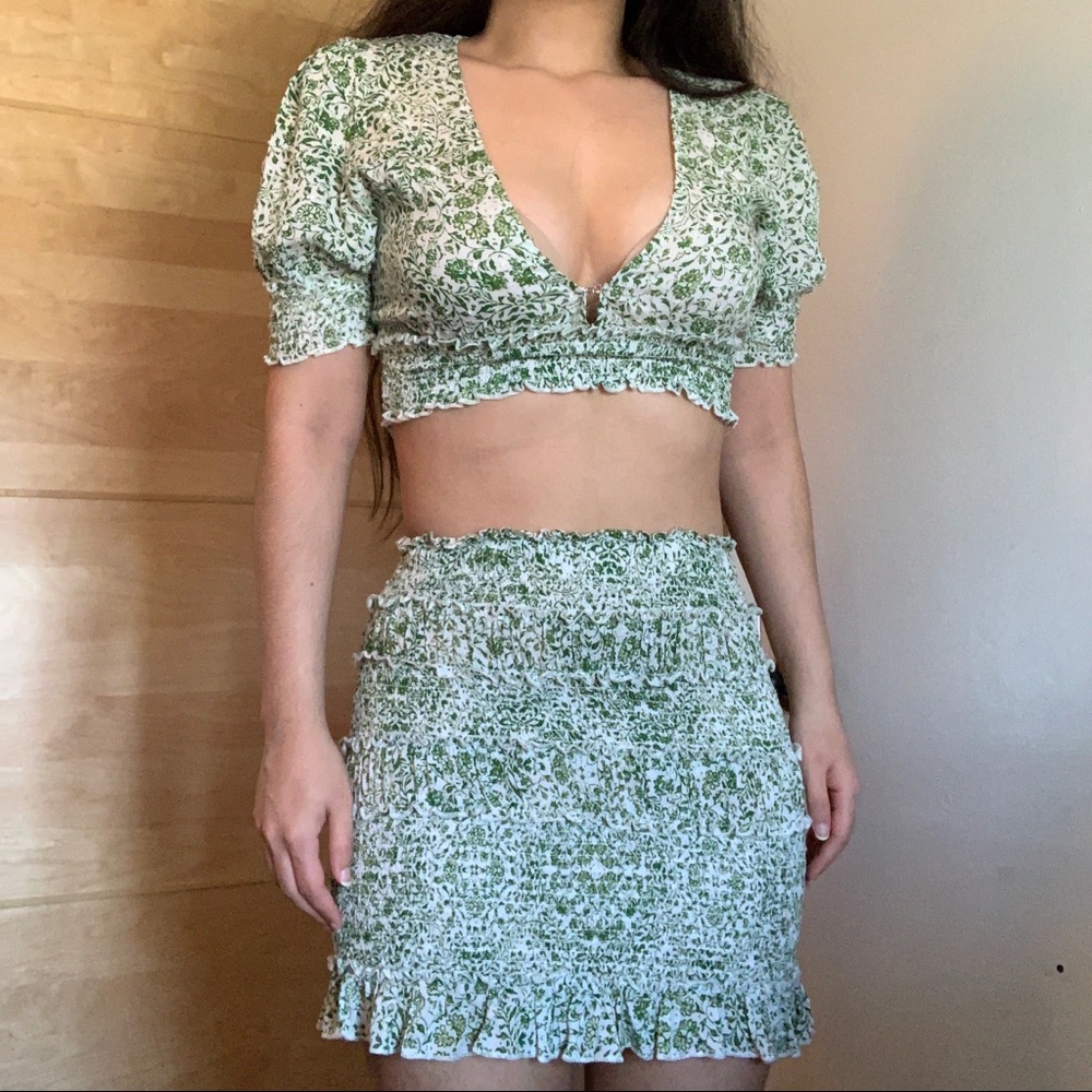Smocked 2 piece boho matching skirt set - Picture 14 of 16